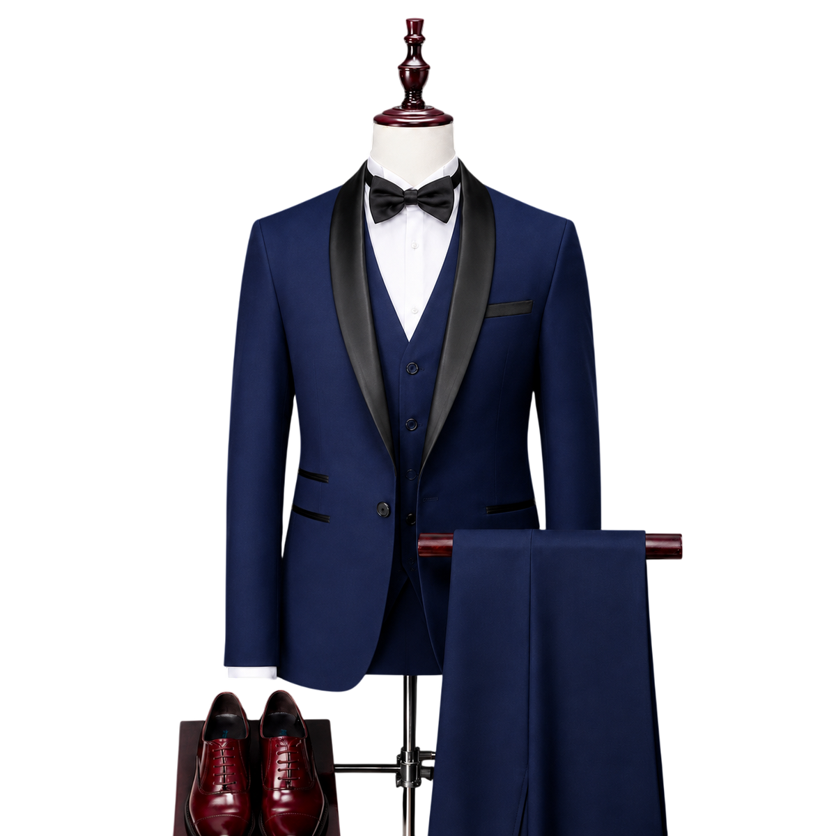 Marineblauer dreiteiliger Smokinganzug Arthur