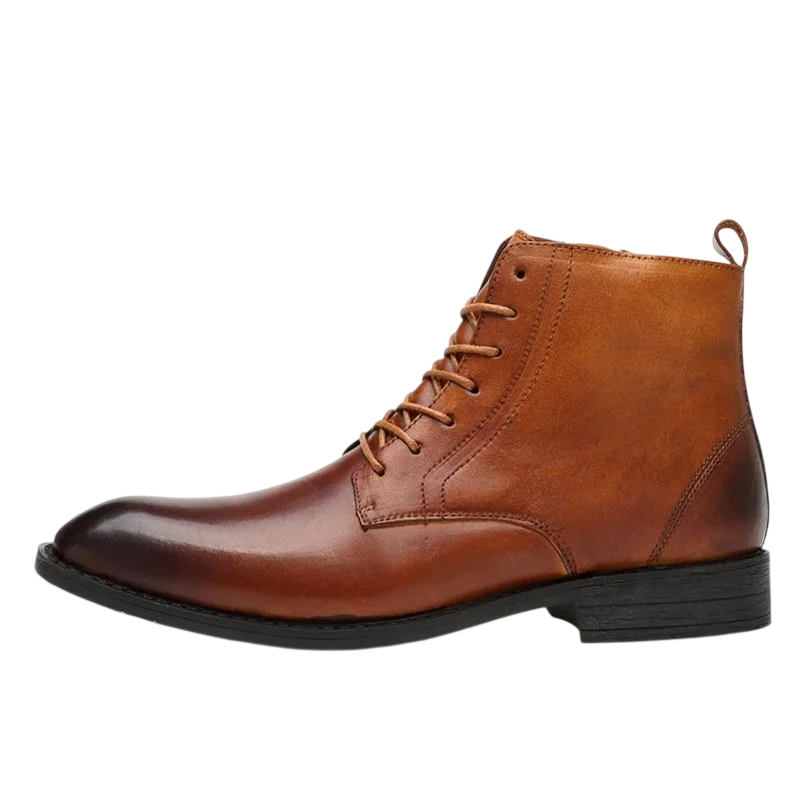 Tommy-Stiefel in hellbraunem Leder