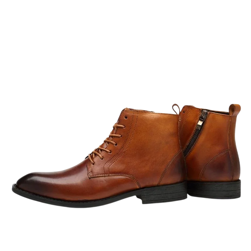 Tommy-Stiefel in hellbraunem Leder