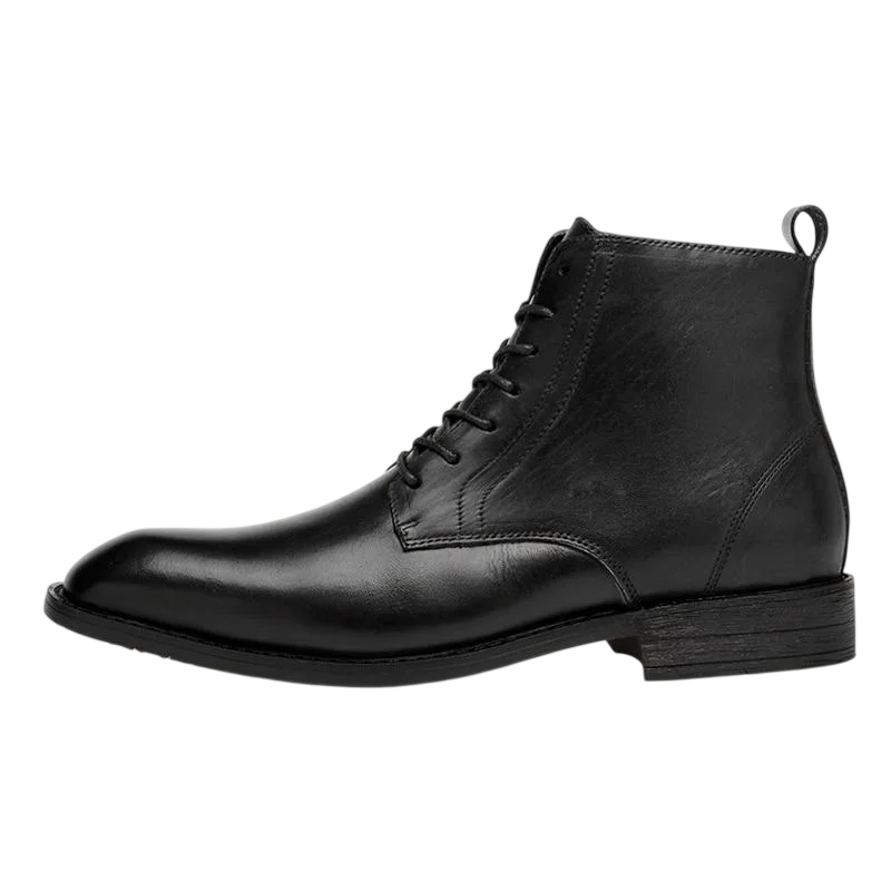Tommy-Stiefel in schwarzem Leder